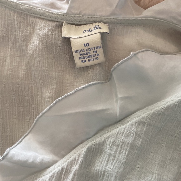 Anthropologie Odille cotton wrap blouse with satin ruffle & tie - size 10 - Picture 7 of 7